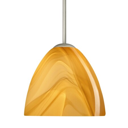 Besa Lighting Sasha Cord Pendant, Honey, Satin Nickel Finish, 1x40W Candelabra 1BT-7572HN-SN
